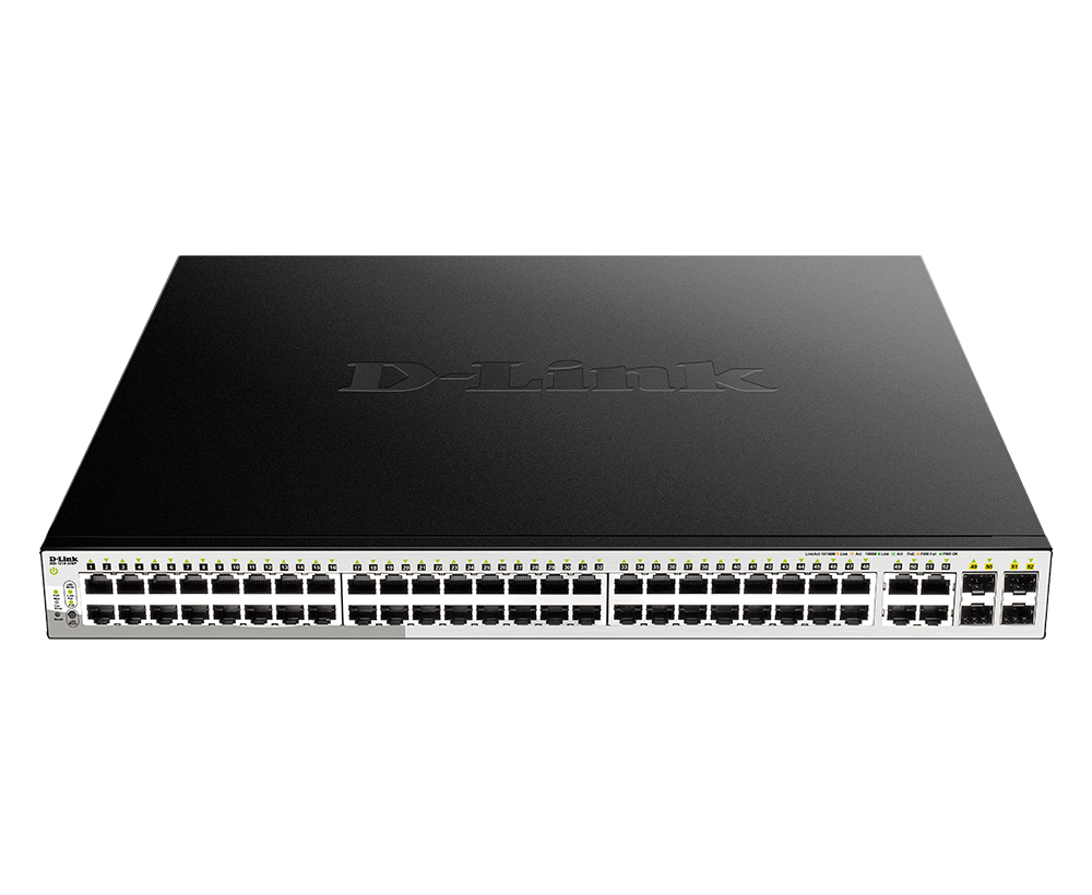 D-Link Switch DGS-1210-52MP 48xGBit/4xSFP 19" Managed PoE (370W)