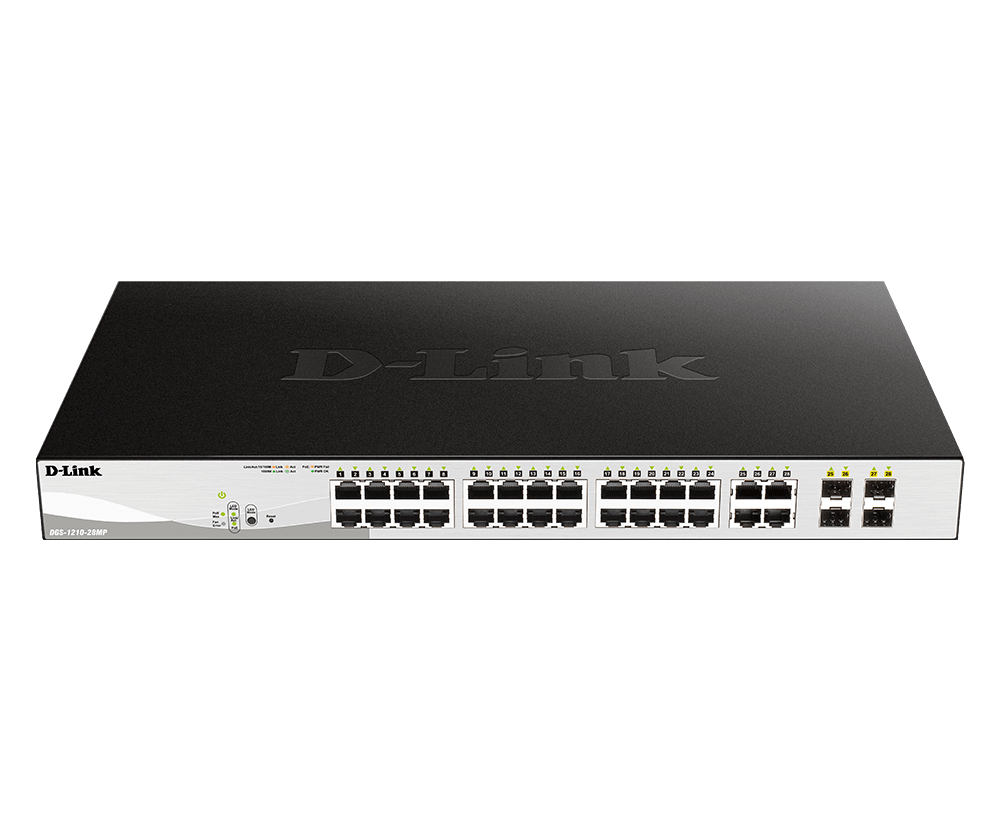 D-Link DGS-1210-28P netwerk-switch Managed L2 Gigabit Ethernet (10/100/1000) Power over Ethernet (PoE) 1U Zwart
