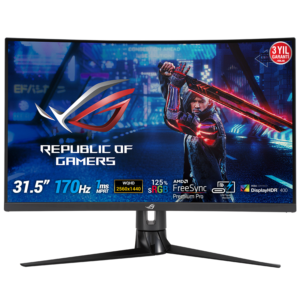 ASUS ROG Strix XG32VC | 31,5" QHD 2560 x 1440 VA | 170Hz | USB 3.2 | DisplayPort | HDMI | Gaming monitor