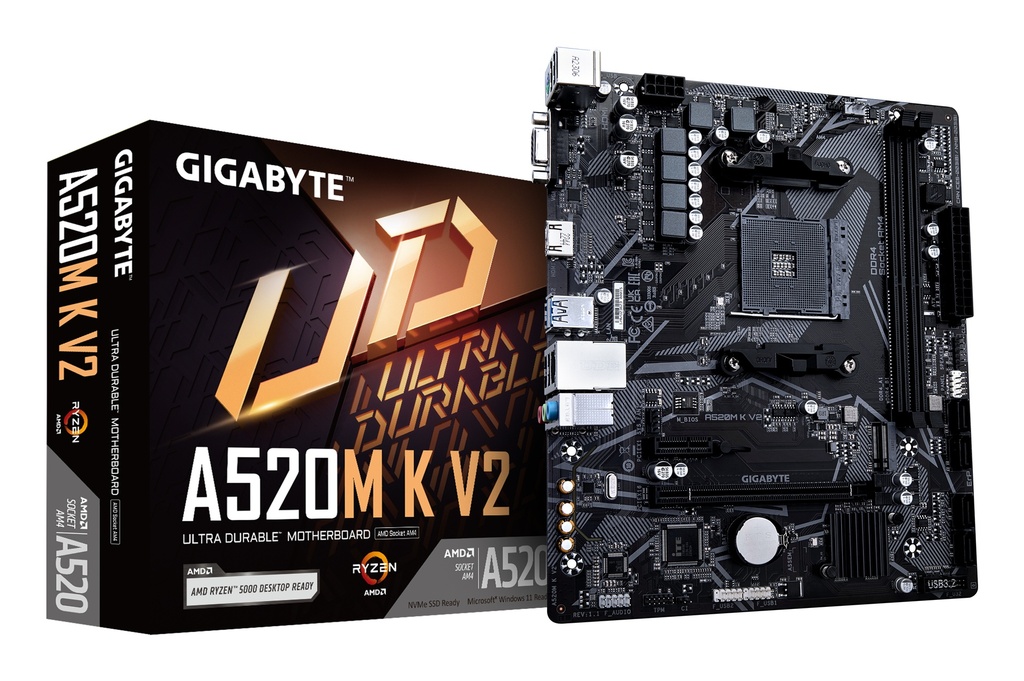 [A520M-K-V2] Gigabyte A520M-K V2 | Socket AM4 | AMD A520 | 2xDDR4 | Micro-ATX | Moederbord