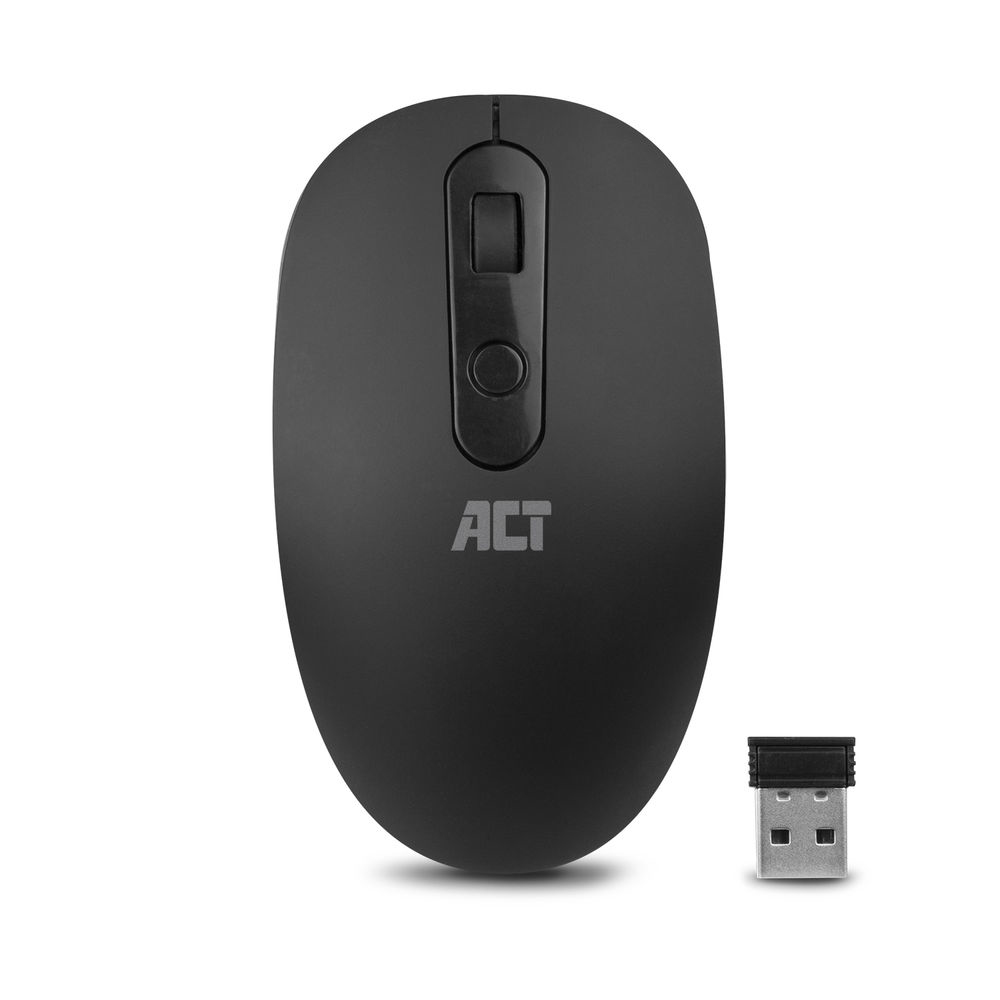 [AC5110] ACT AC5110 | Draadloze Muis | Links- en Rechtshandig | RF | 1200 DPI | Zwart