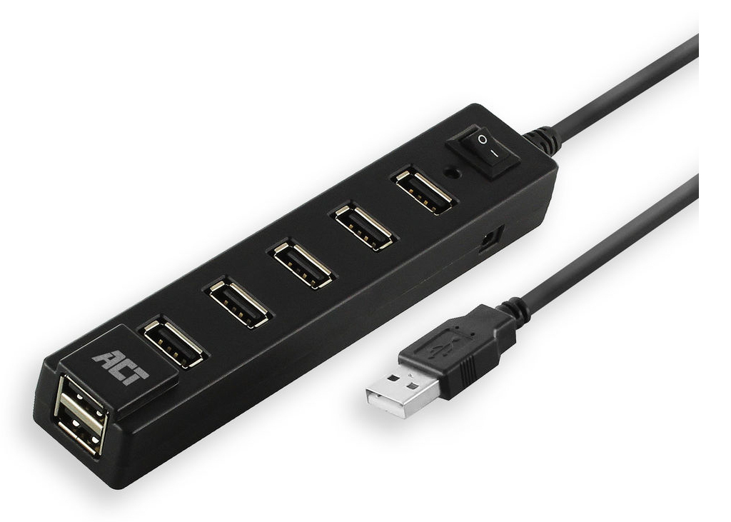 [AC6215] ACT AC6215 | USB 2.0 Interface Hub | 480 Mbps | Zwart