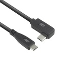ACT USB 3.0 10Gbps 60W USB Type-C (recht) naar USB Type-C (haaks links/rechts) kabel, 2 meter
