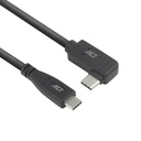 ACT AC7408 | USB 3.2 Gen 2 Kabel | USB-C (recht) naar USB-C (haaks links/rechts) | 60W | 10Gbps | 3m | Zwart