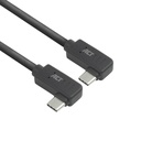 ACT USB 3.0 10Gbps 60W USB Type-C® (haaks links/rechts) naar USB Type-C® (haaks links/rechts) kabel, 2 meter