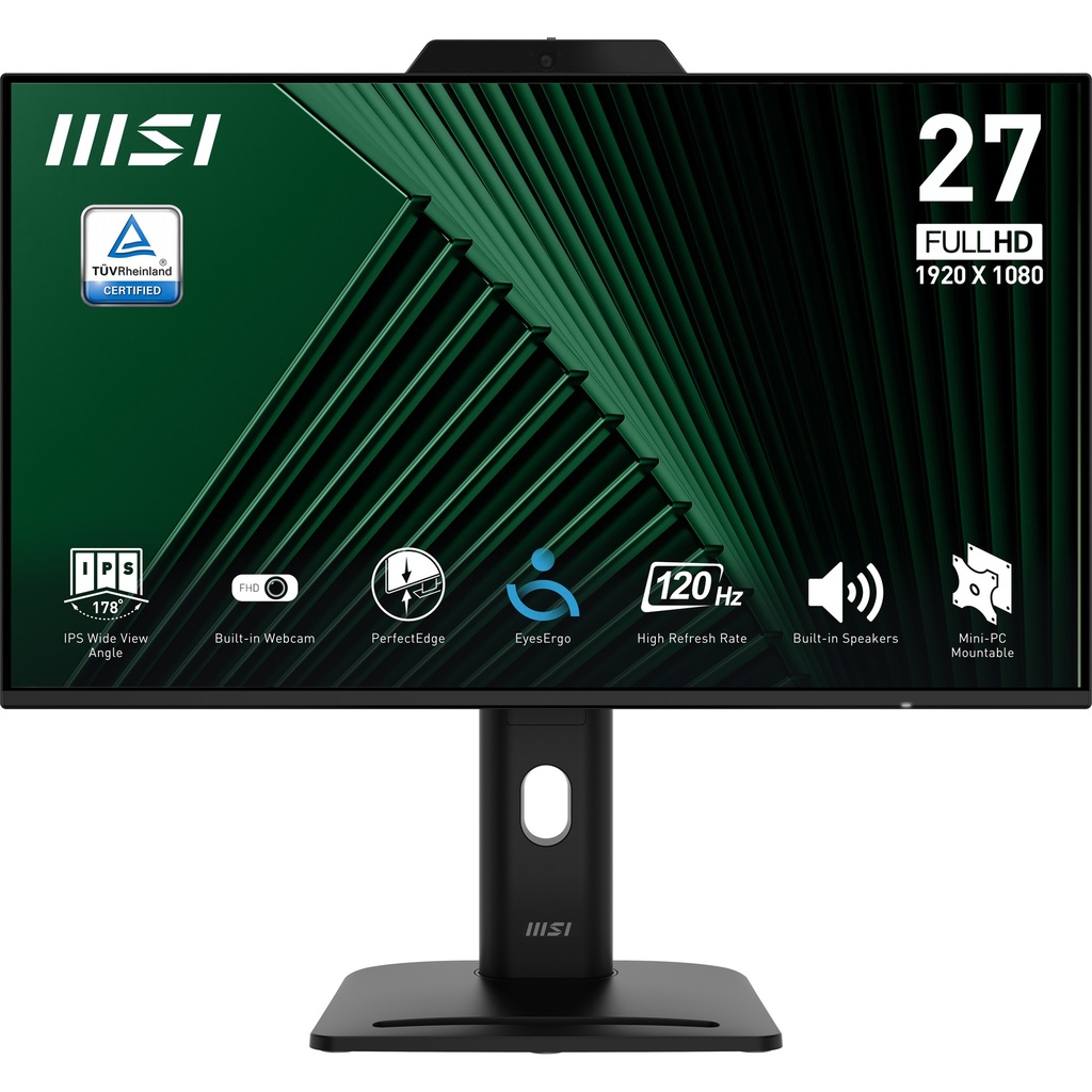 [PRO-MP272PMG] MSI PRO MP272PMG | 27" Full HD IPS Monitor | 120Hz | Webcam | USB | Zwart