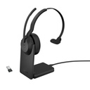 Jabra Headset Evolve2 55 Link 390a MS Mono mit Ladestation