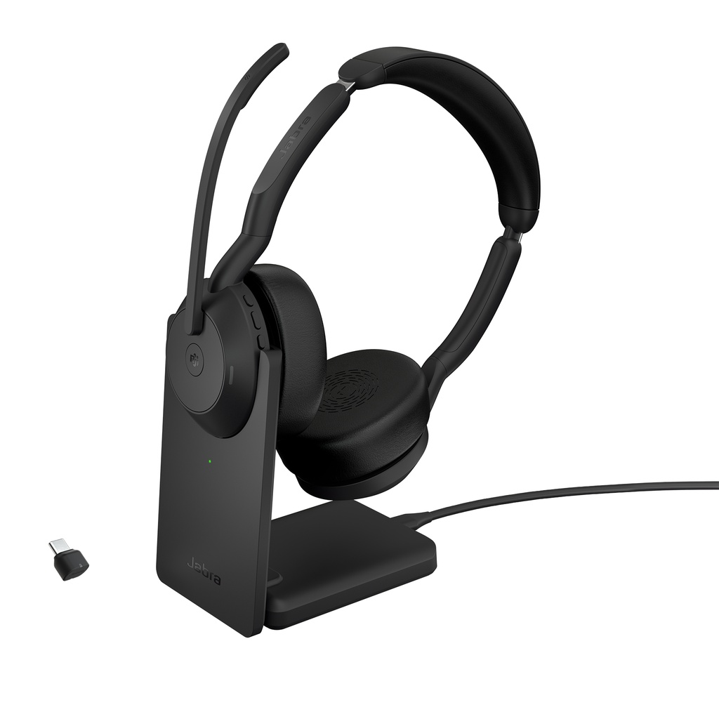 [25599-999-889] Jabra Headset Evolve2 55 MS Stereo USB-C BT mit Ladestation Zertifiziert für Microsoft Teams