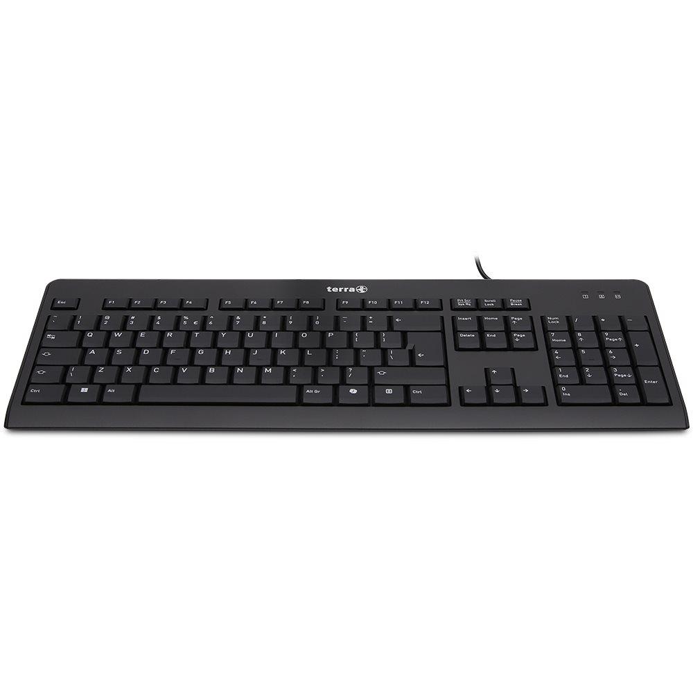 [2810745] TERRA Keyboard 1500 Corded [US/EU] USB black Copilot QWERTY, 105 toetsen, met kabel, 1,80m