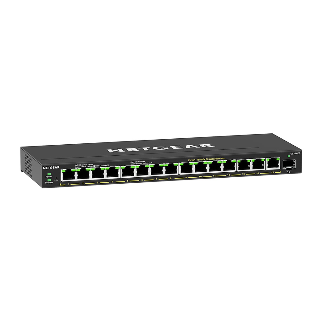 [GS316EP-100PES] Netgear 16Port Switch 10/100/1000 GS316EP