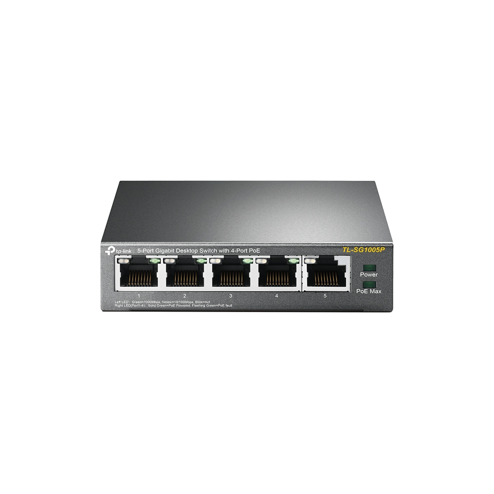 TP-Link TL-SG1005P | 5-Poorts Gigabit Desktop Switch | 4x PoE+ | Unmanaged