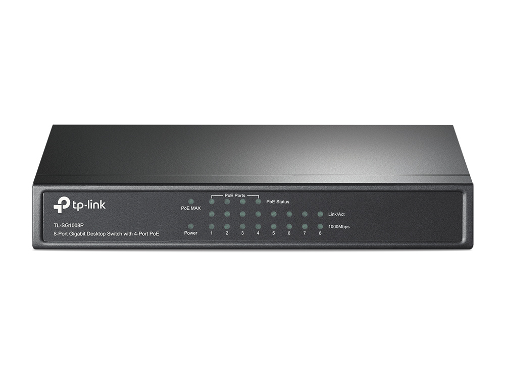 TP-Link TL-SG1008P | 8-Poorts Gigabit Desktop Switch | 4x PoE+ | Unmanaged